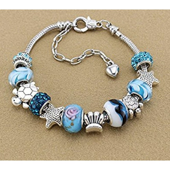 Jewelry - Nautical themed headed bracelet silver blue new
